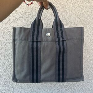 HERMรS Toile Herline gray tote bag - mini